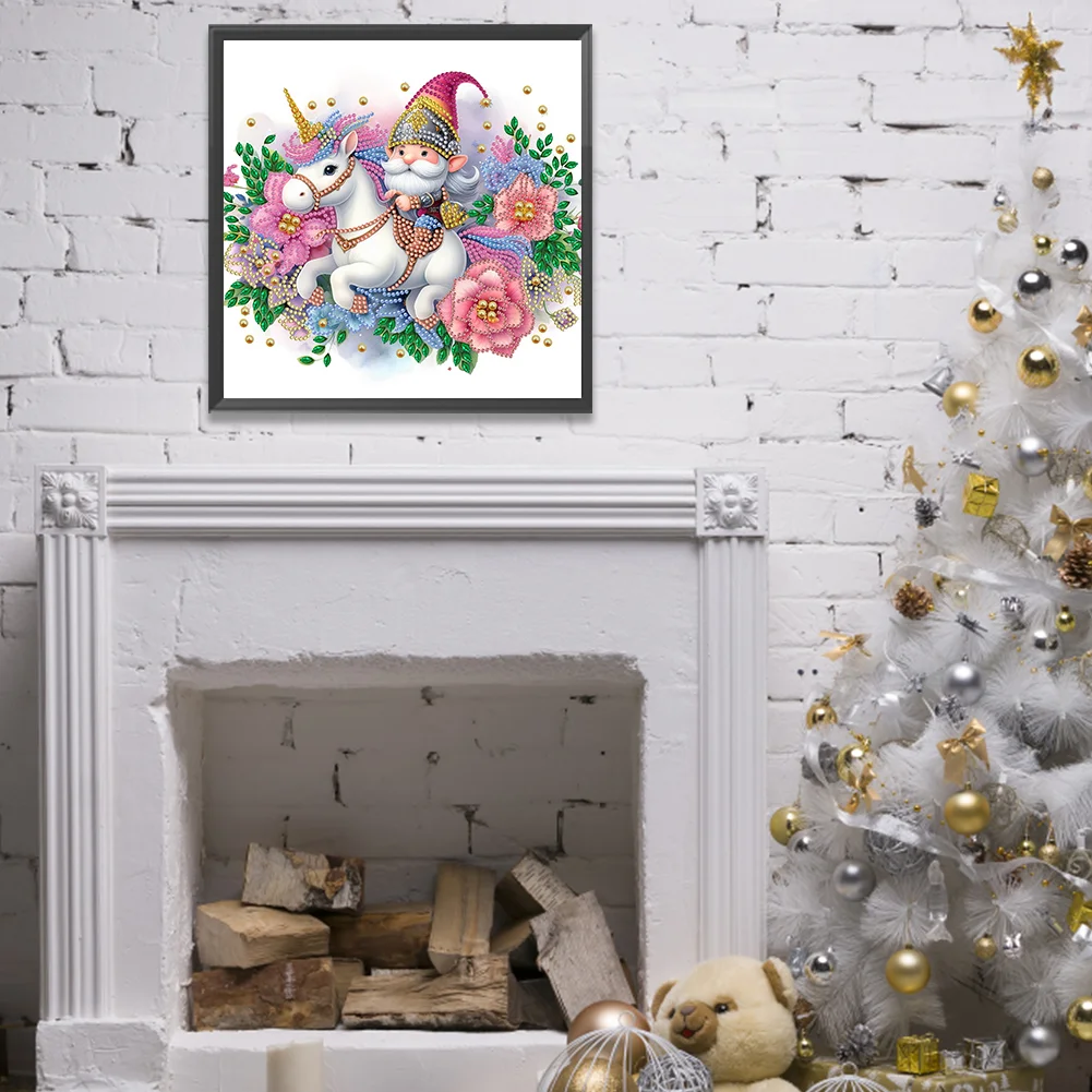 Diamond Painting - Partial Special Shaped Drill - Unicorn Gnome(Canvas|30*30cm)
