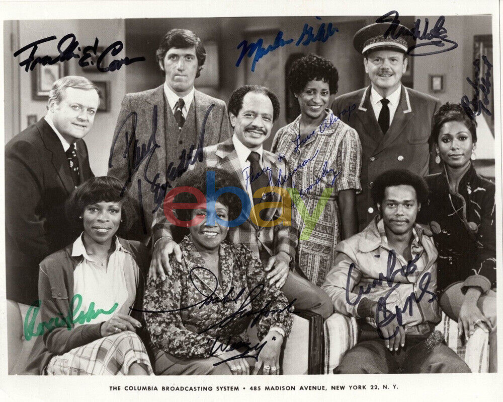 THE JEFFERSONS SIGNED 8x10 CAST Photo Poster painting reprint