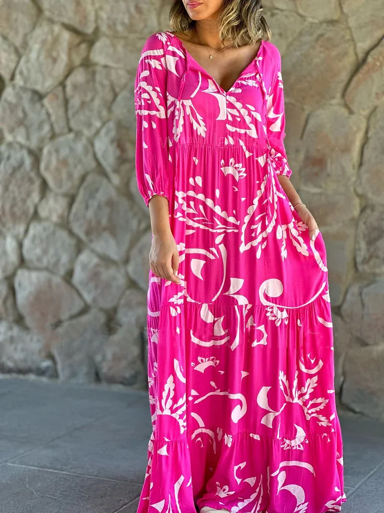 Plus Size Printed Maxi Dress VangoghDress