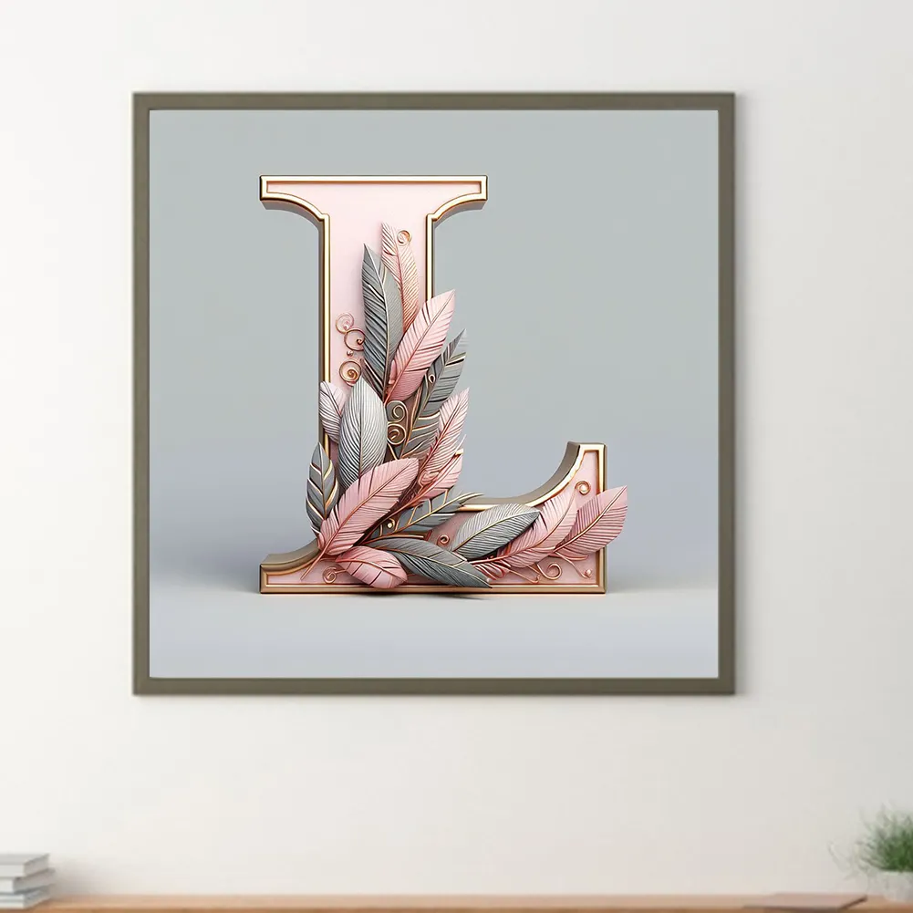 Full Round Diamond Painting 30*30cm - Twenty-Six Letters - L