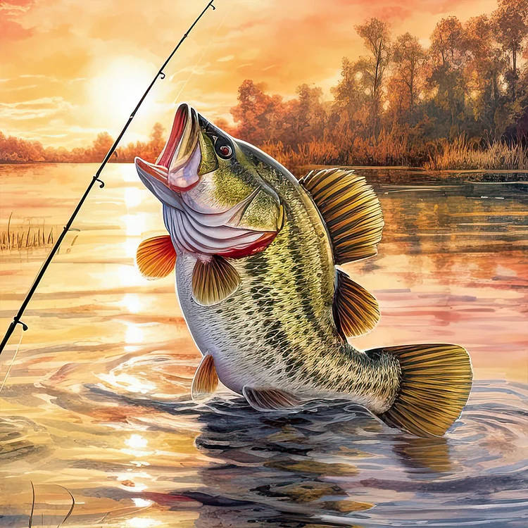 Fish Jumping Out Of Water 30*30CM (Canvas) Full Round Drill Diamond Painting gbfke