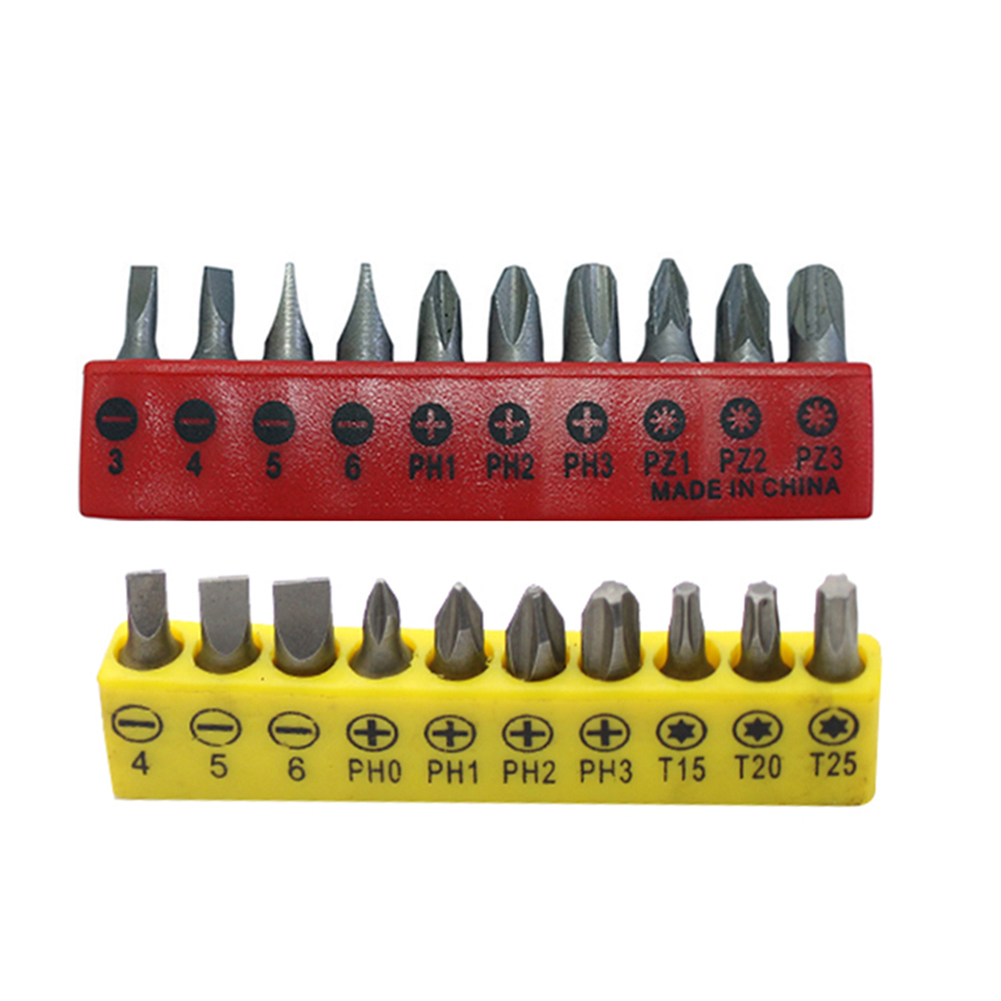 

10pcs Electric Drill Screwdriver Bit Set Torx Cross 1/4 Hex Shank Head Kit, Yellow, 501 Original