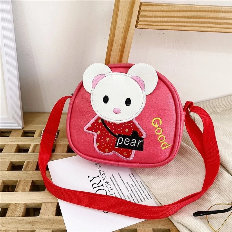 Kid’S Pu Leather Animal Cartoon Cute Semicircle Zipper Crossbody Bag