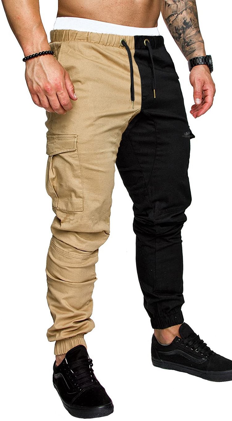 Men's Casual Trousers with Coloured Overalls