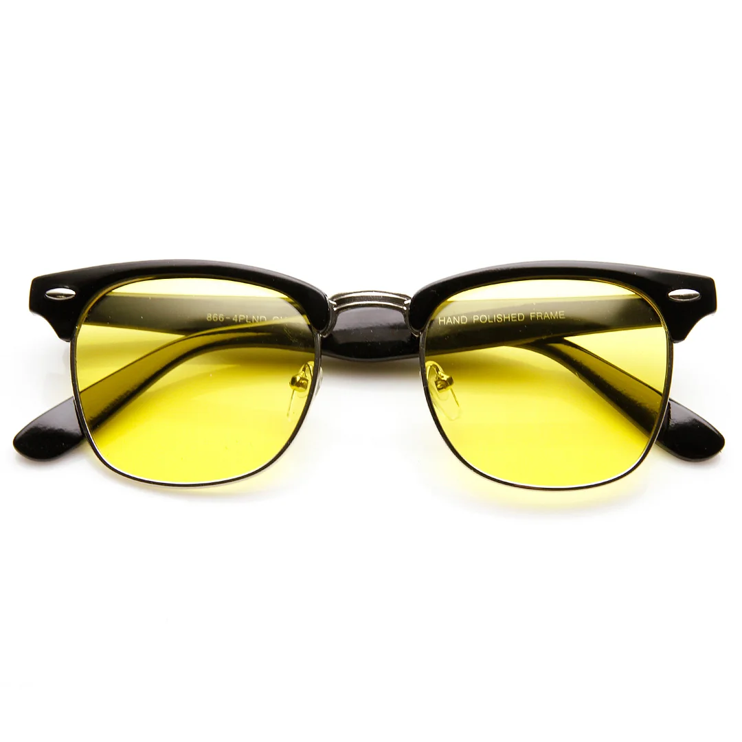 Classic Half Frame Semi-Rimless Horn Rimmed glasses