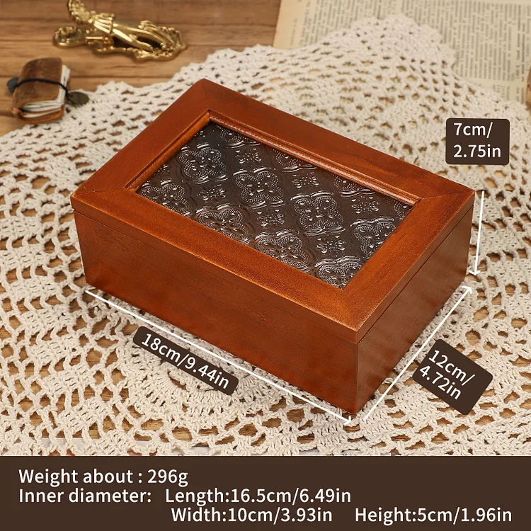Journalsay Vintage Wooden Flip-top Storage Box