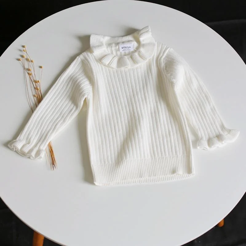 Baby Girl Long Sleeve Black Fungus Lace Knitted Sweater New 2020 Autumn Winter Boys Girls Sweaters For Baby Girls Kids Sweaters