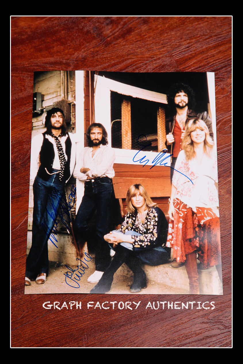 **Fleetwood Mac *McVIE - BUCKINGHAM - FLEETWOOD* Signed 11x14 Photo Poster painting AD1 COA**