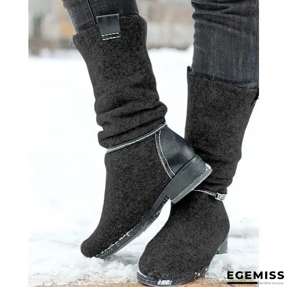 Comfortable Low Heel Suede Boots | EGEMISS