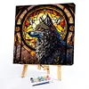 Wolf Glass Painting-Paint by Numbers Acrylic Painting 40*40CM