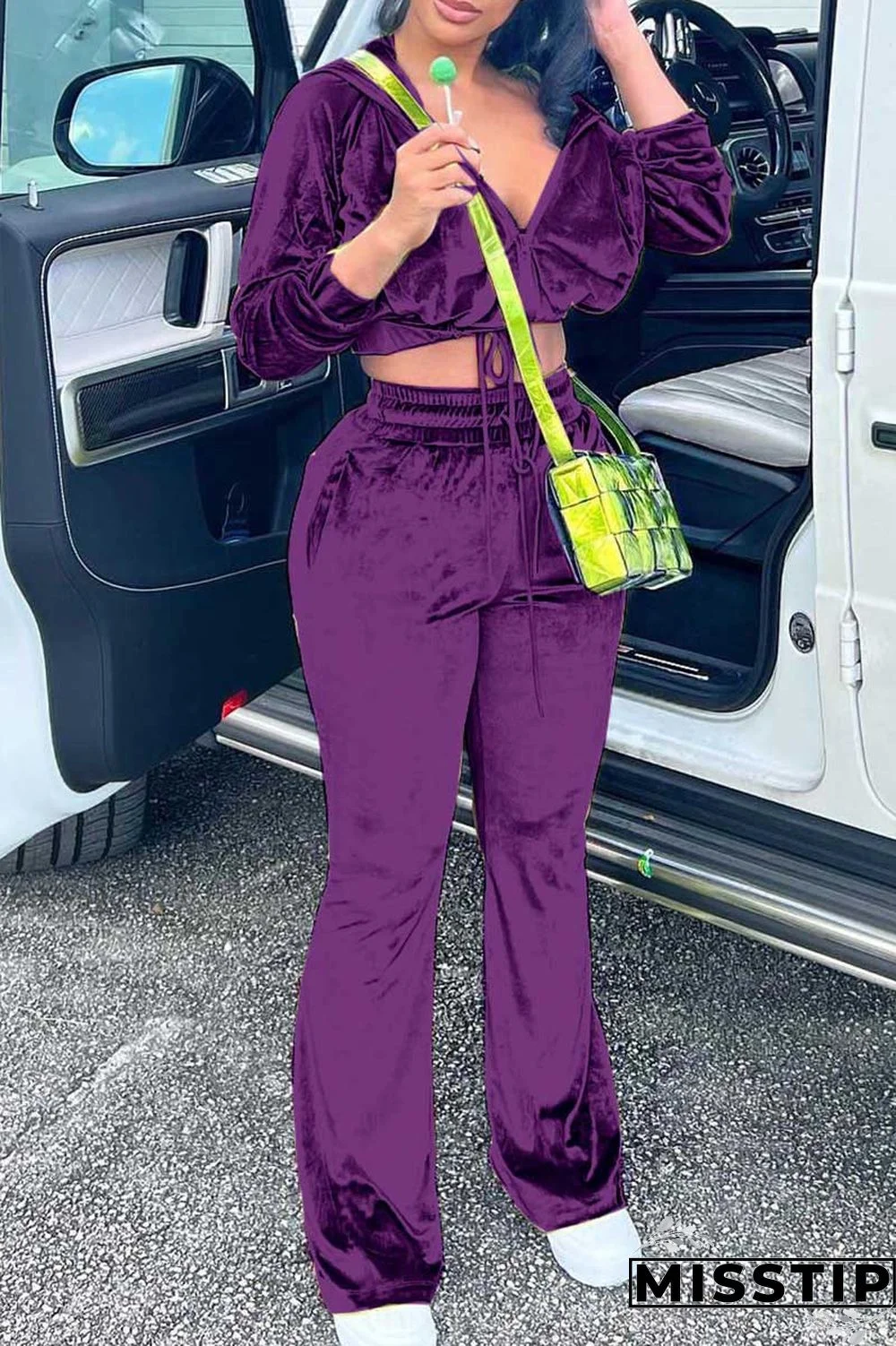 Rose Red Casual Solid Patchwork Zipper Hooded Collar Long Sleeve Two Pieces