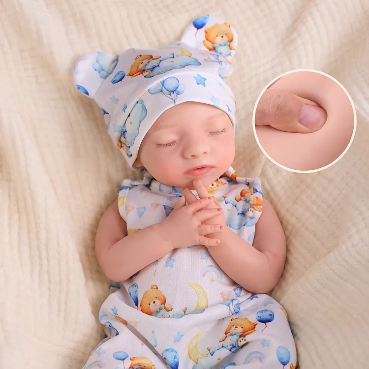 Babeside Aurora 16" Silicone Reborn Baby Girl Doll &ndash; Sleeping Bear & Balloon Outfit Gift