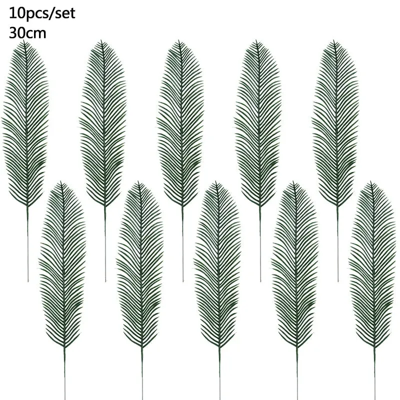 Summer Tropical Artificial Palm Leaves for Wedding Hawaiian Luau Jungle Birthday Party Home Decoration Fake Plant Turtle Leaf