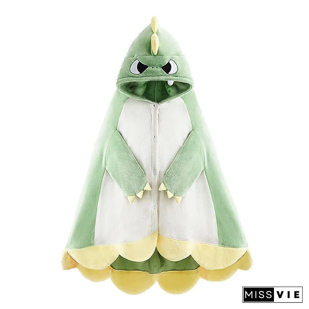 Pre-Order Cartoon Dinosaur Wearable Hooded Blanket Neck Pillow Two Pieces