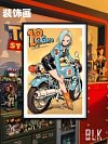 Android 18 on Motorcycle Decorative Painting - Dragon Ball - BLK Studio