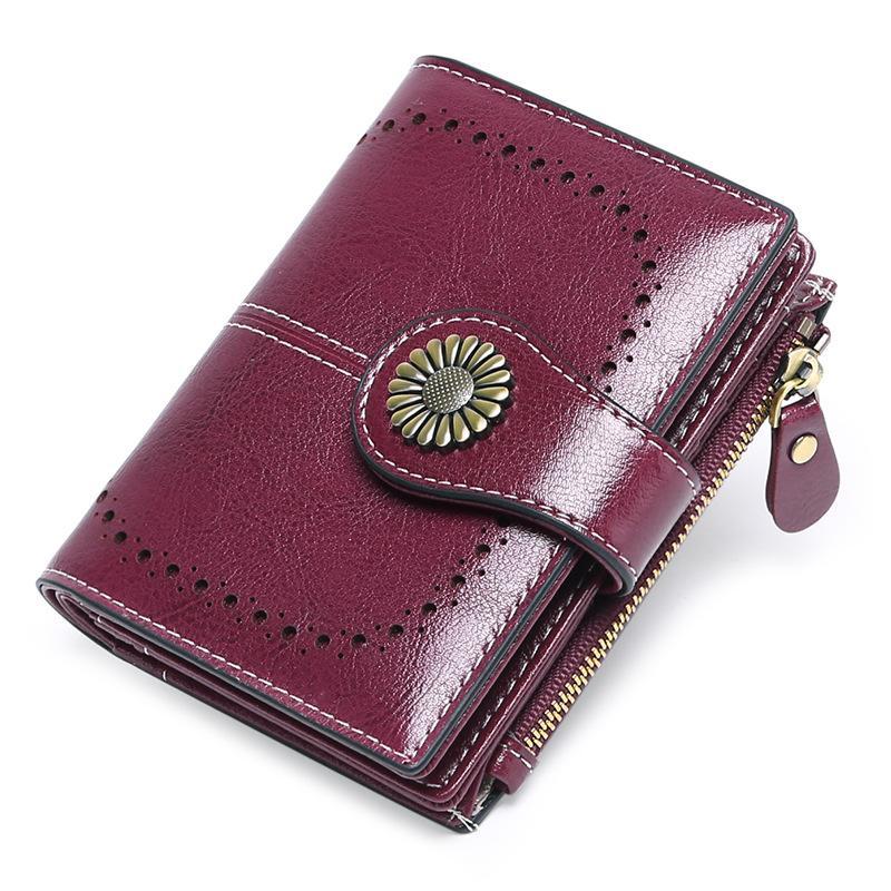 Women Wallet Genuine Leather Bifold Purse