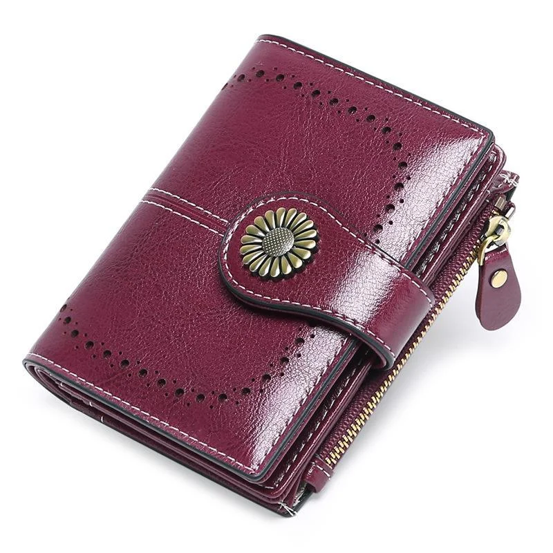 Women Wallet Genuine Leather Bifold Purse
