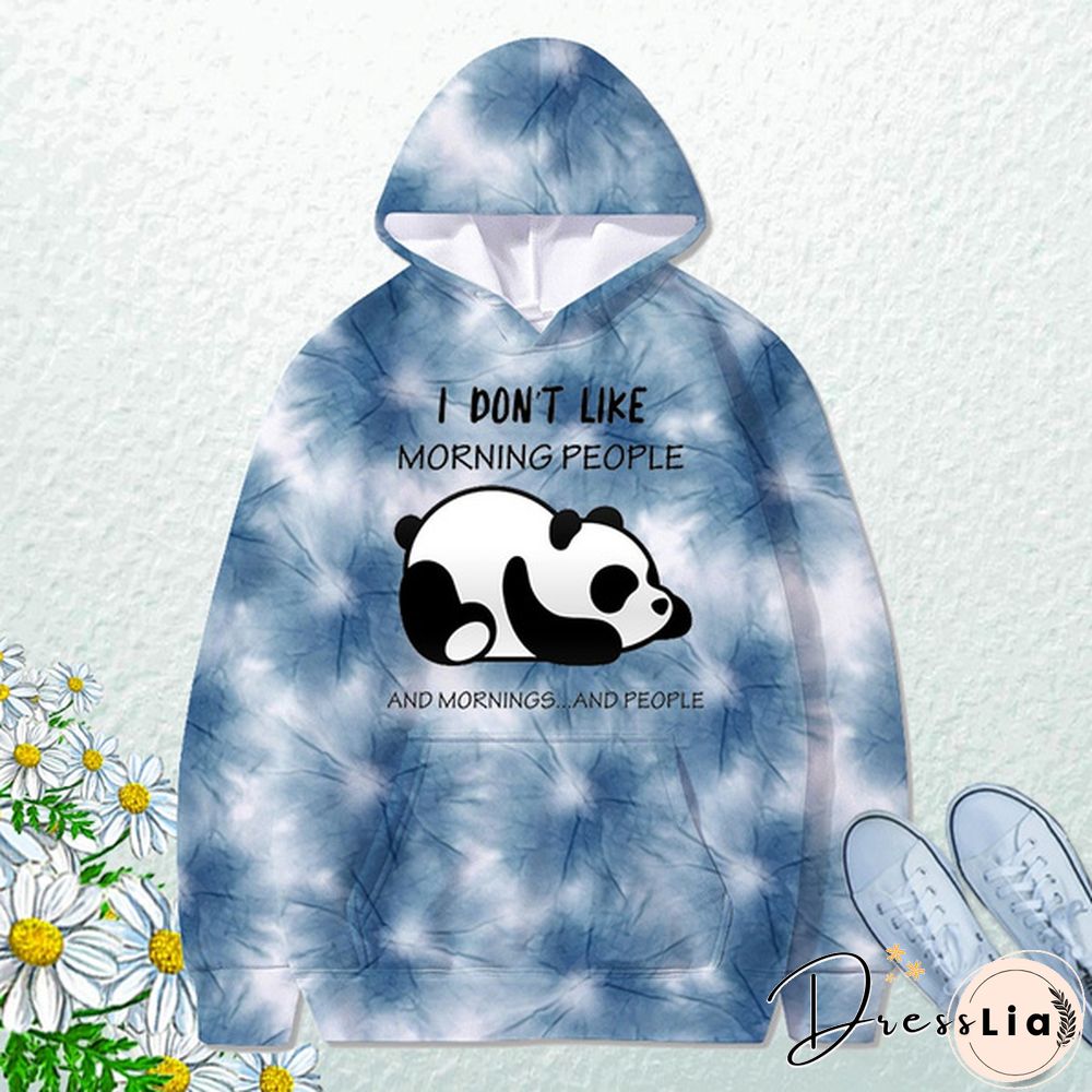 Funny Panda I Don'T Like Morning People Printed Hoodie For Women New Fashion Autumn And Winter Pullovers Ladies Creative Personalized Sweatshirts
