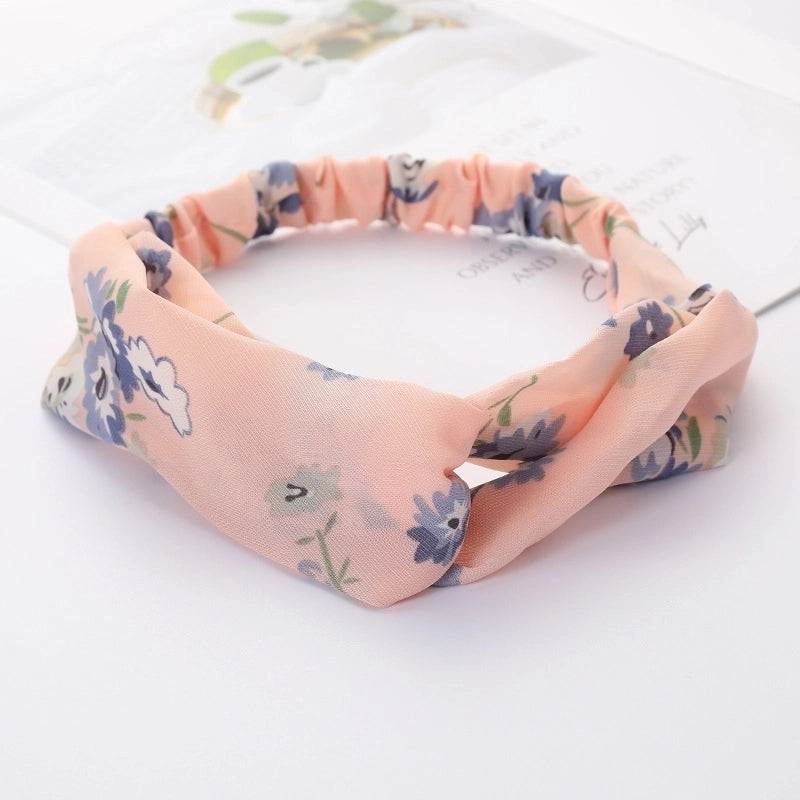 Women’s Lady Polka Dots Flower Cloth Hair Band