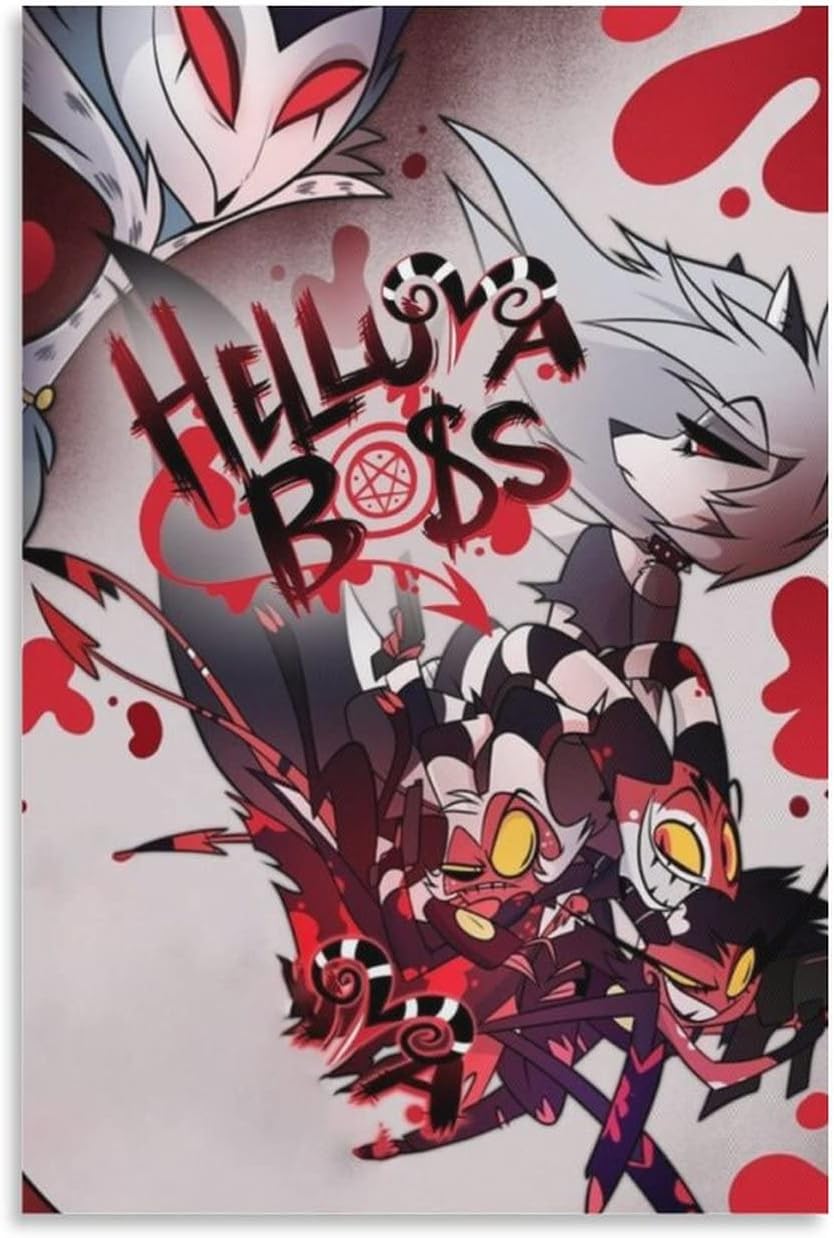 Helluva Boss Anim MangaPoster for Bedroom Posters Posters for Room Aesthetic Wide Wall Hanging for Bedroom Living Anime Poster 16x24inch(40x60cm) Unframe-Style 16x24inch(40x60cm)