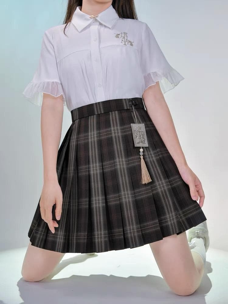 Cute Kawaii Bronze Heavenly Tree Jk Uniform Skirts SS1314