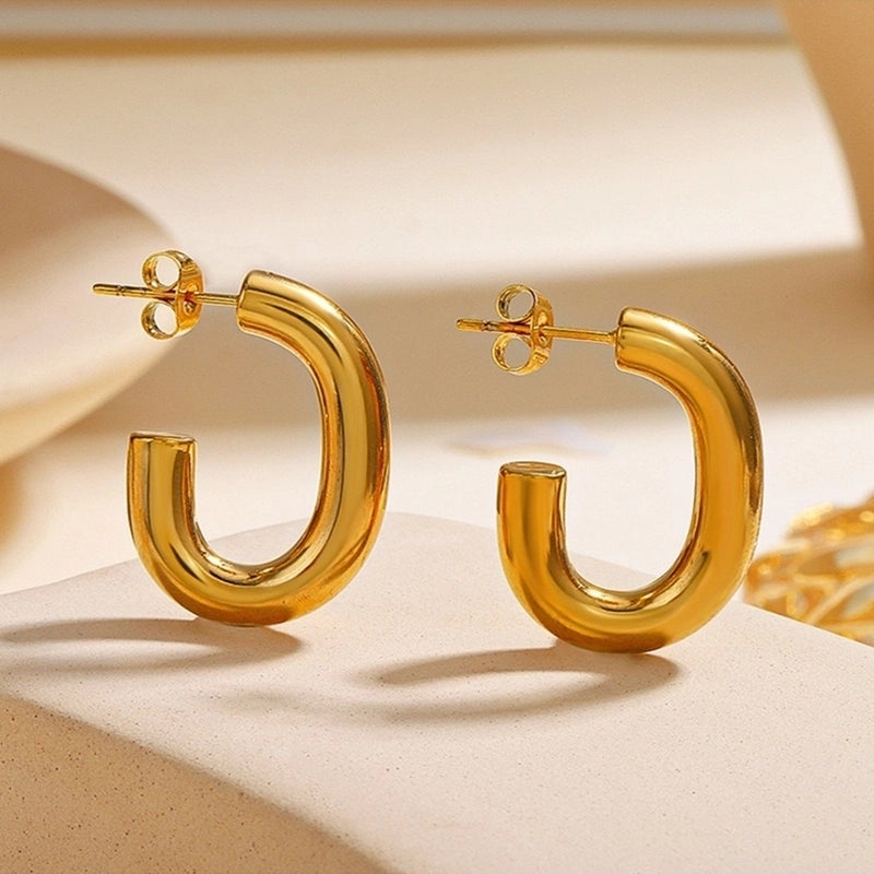 1 Pair Casual Minimalist Geometric 304 Stainless Steel 18K Gold Plated Ear Studs