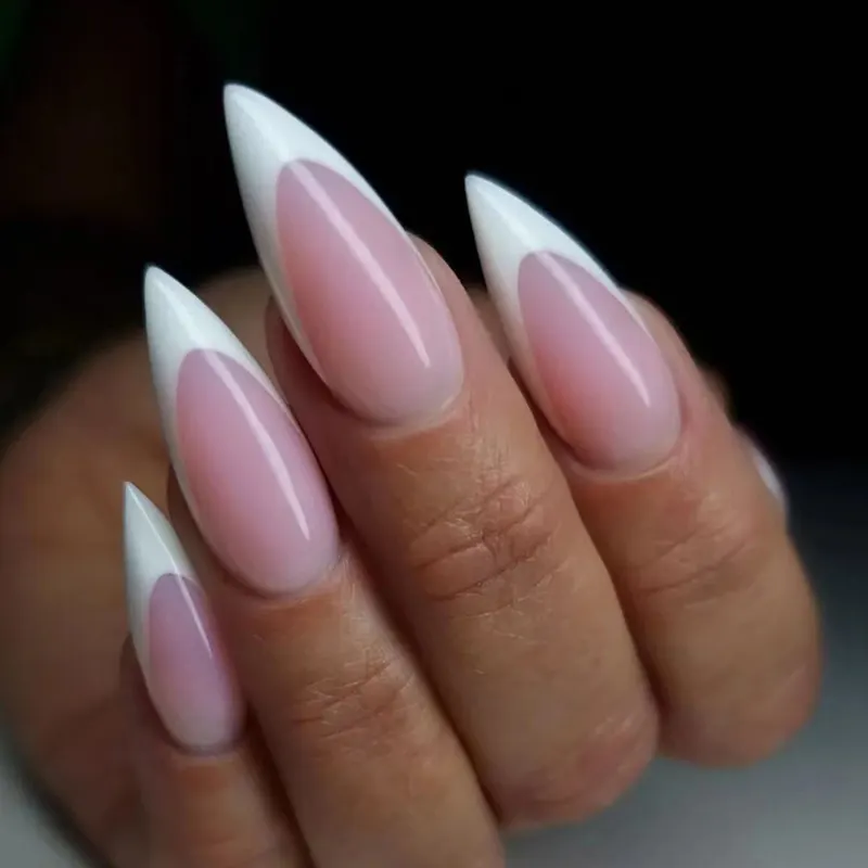 Churchf Churchf Pure Desire White French Almond Nail Ins Wind Fashion Versatile But Timely Wear A Finished Products