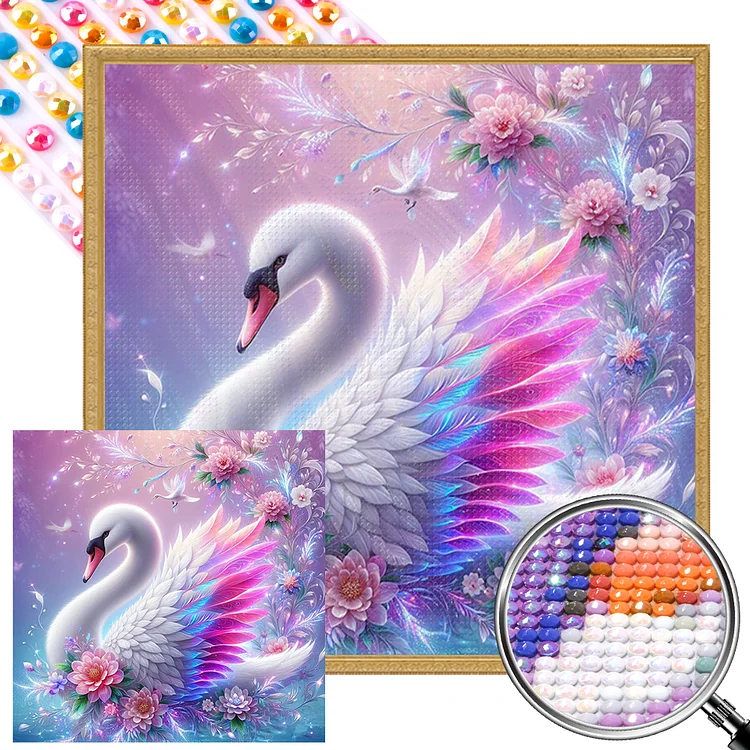 White Swan 40*40CM (Canvas) Full AB Round Drill Diamond Painting gbfke