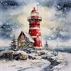 Winter Snowflake Lighthouse - 11CT Stamped Cross Stitch 40*40cm/15.75*15.75in