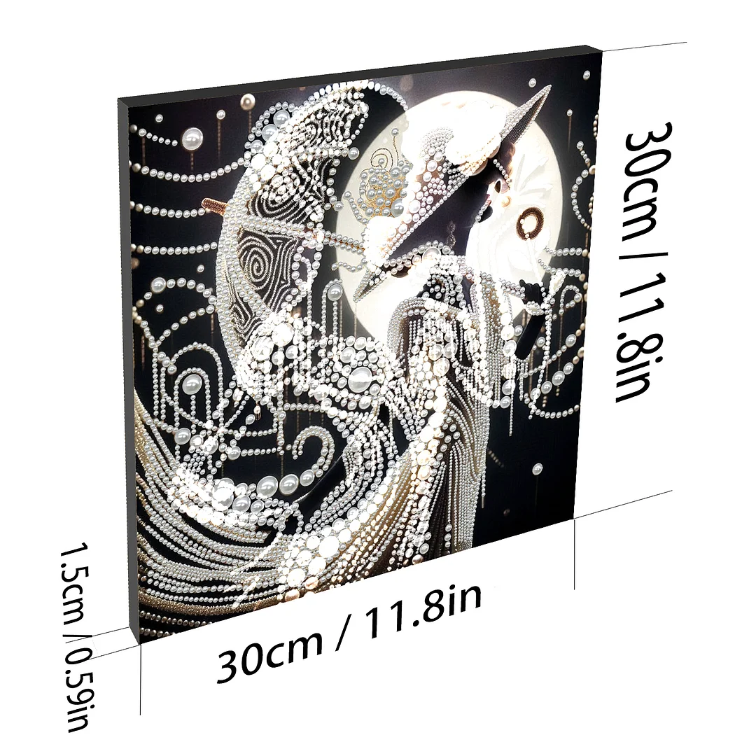 Art Deco Pearl Lady DIY Pearl Art Diamond Painting 30x30cm for Home Wall Decor