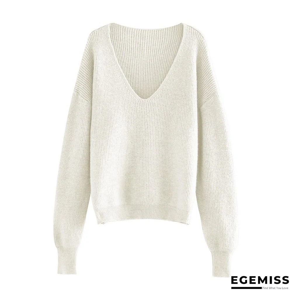 Loose Lazy V-neck Pullover | EGEMISS