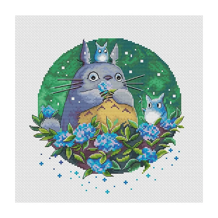 Totoro 11CT Stamped Cross Stitch 40*40CM
