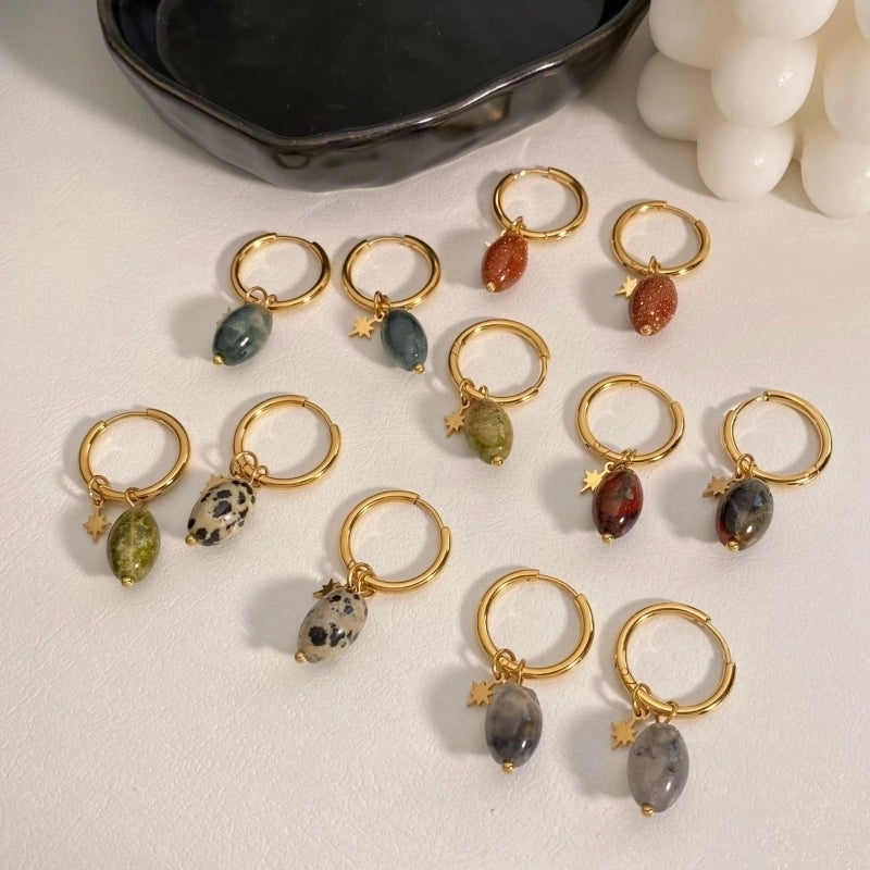 1 Pair Retro Solid Color Plating 304 Stainless Steel 16K Gold Plated White Gold Plated Gold Plated Drop Earrings