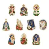 10PCS DIY Pearl Diamond Painting Christmas Fridge Magnets, Sparkling Rhinestone Refrigerator Magnet Craft Kit for Home Decor & Gifts