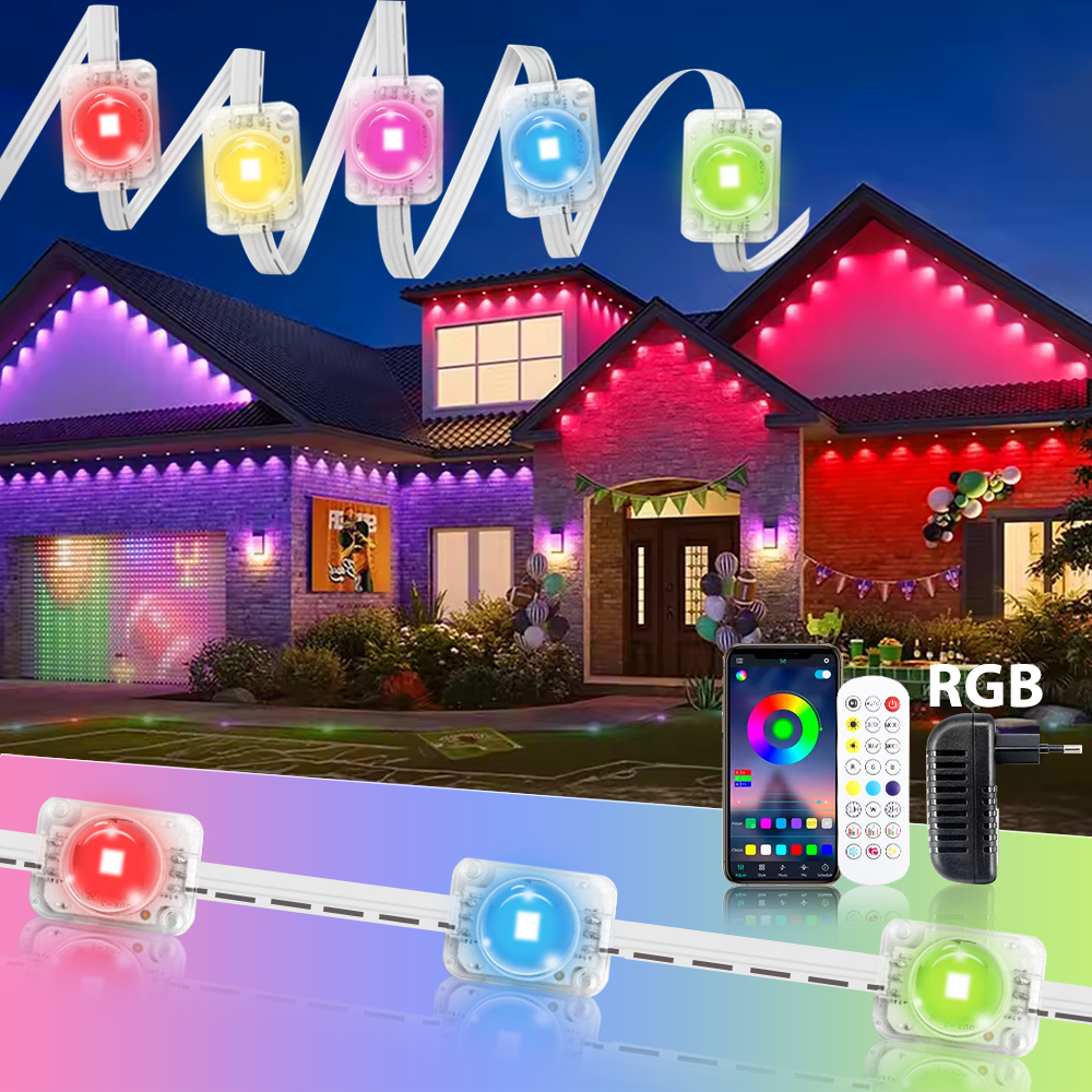 Tegooe Smart RGBIC Permanent Outdoor String Lights IP65 Rated