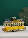 Tram Models Crafts Decoration,Tinplate Car Photography Props,Simple Home Perfect Retro Adornment