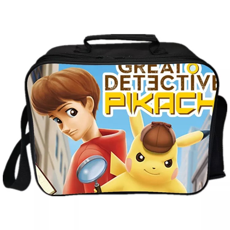 Mayoulove Pocket Monster Pokemon Go Pikachu #2 PU Leather Portable Lunch Box School Tote Storage Picnic Bag-Mayoulove