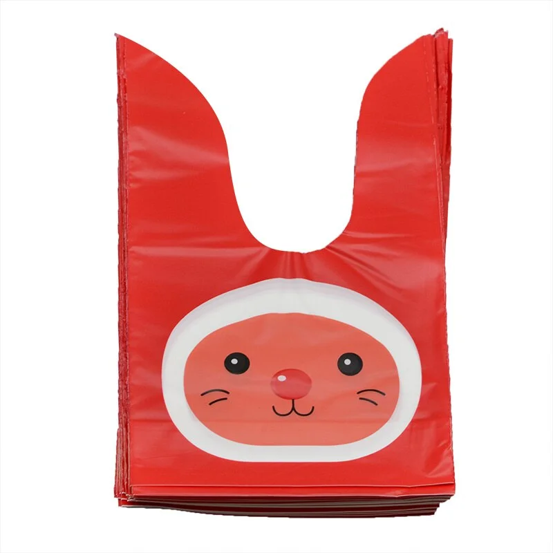 25pcs Bunny Cookies Bags Candy Biscuit Packaging Bag Birthday Wedding Favors Candy Gift Bags Easter Party Decoration Supplies