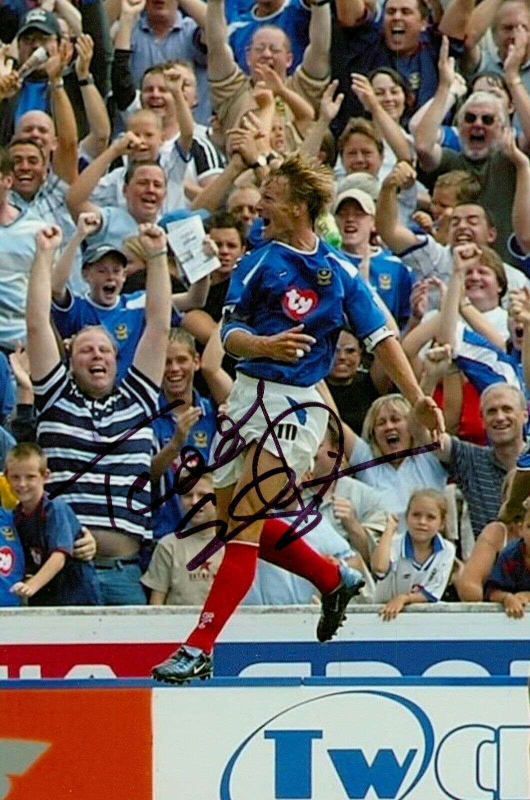 Teddy Sheringham Signed 6x4 Photo Poster painting Portsmouth Man Utd Autograph Memorabilia + COA