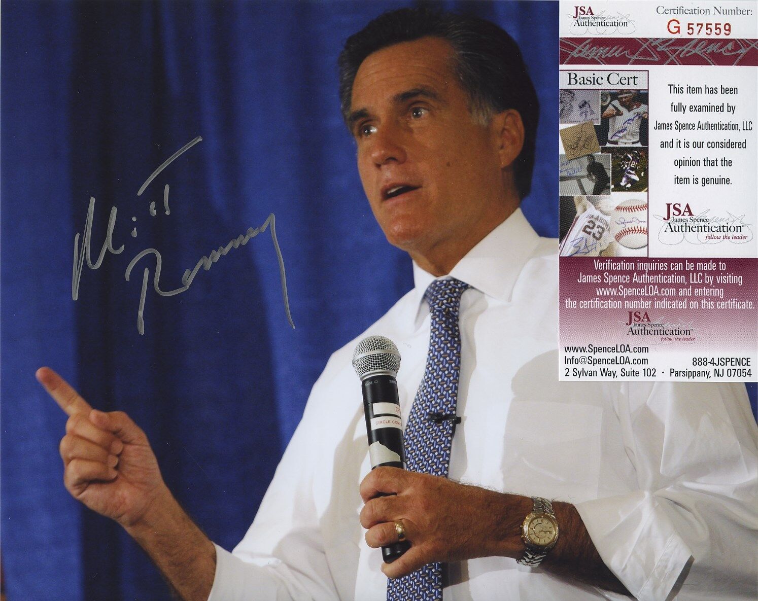 MITT ROMNEY COLOR SIGNED AUTOGRAPHED Photo Poster painting JSA COA