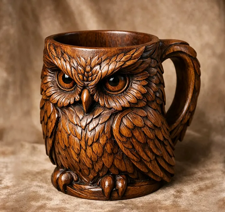 🦫3D Animal Relief Wood-Grain Mug