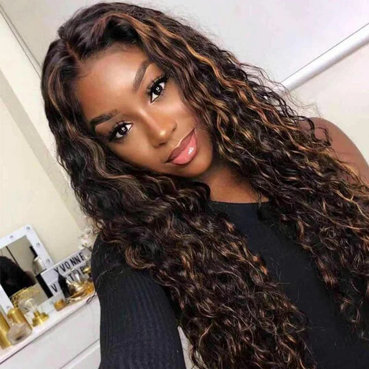 Curly Lace Front Human Hair Wigs Pre Plucked Hairline Brazilian Remy Hair Lace Wig With Baby Hair Natural Color