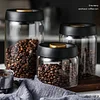 Airtight Glass Food Storage Jars - Transparent, Sealed, Moisture-Proof, and Vacuum Containers for Coffee Beans, Available in 500/900/1200/1800ml - Essential Home Supplies
