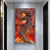 >SALE<5D Full Round Drill Diamond Painting Flame Dragon Kit Wall Art Craft (Y454)
