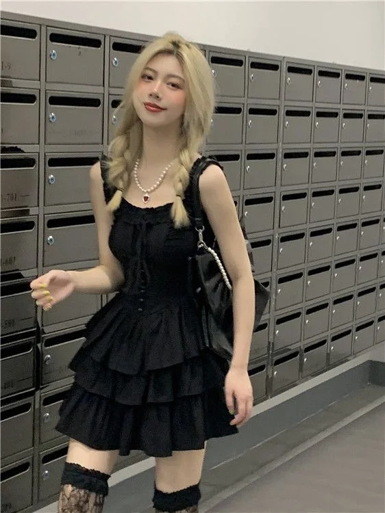 Spaghetti Strap Ruffle Mini Tiered Dress SP18606