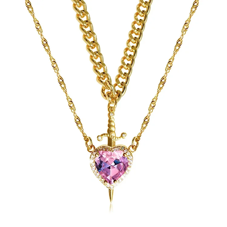 Heart And Sword Necklace Set  JackMacry 