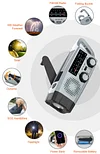 Outdoor Multi-Function Emergency Radio Hand Crank Radio Solar Flashlight Integrated