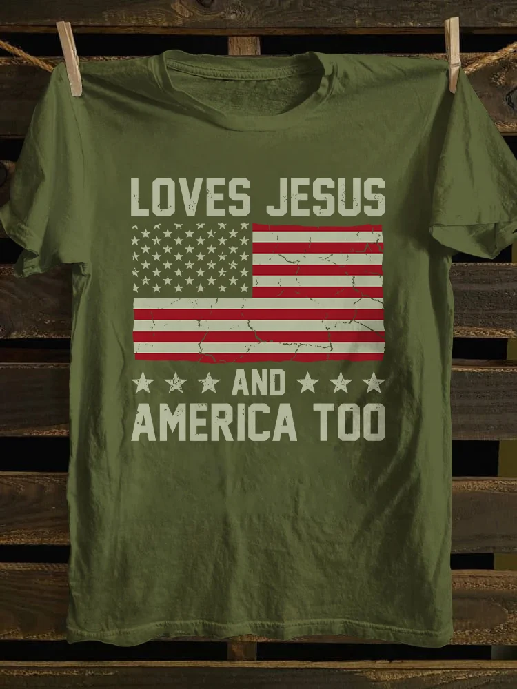 Loves Jesus And America Too T-shirt
