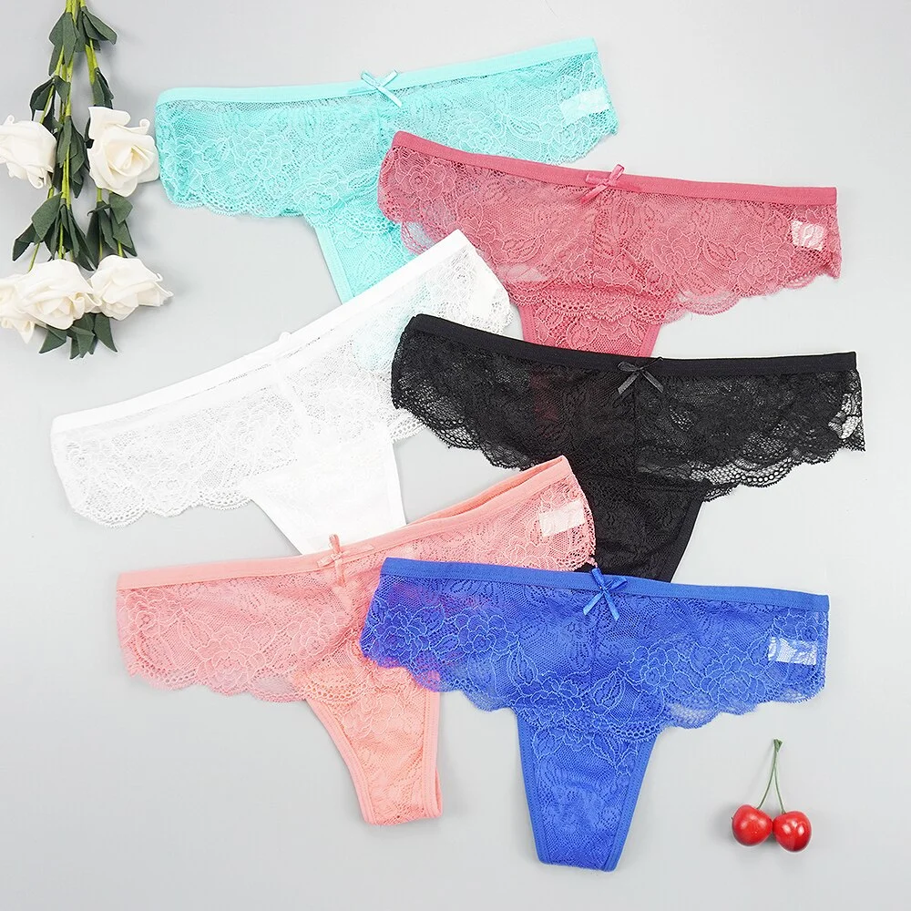 Billionm Lace Thongs Panties Women Sexy Underwear Transparent Seamless Tangas Cotton Low Rise Underpants G-Strings