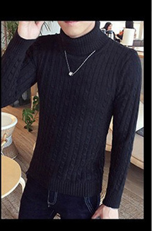 Inquiraton BROWON Korean Fashion Men Turtleneck Sweater Winter New Solid Color Soft Warm Twisted Sweater Slim Fit Turtle Neck Men Clothes